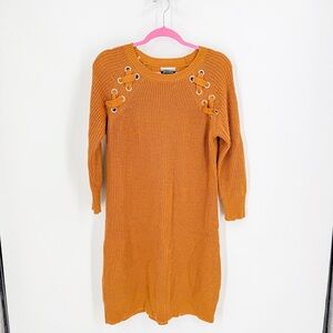 Allison Brittney Orange Long Sleeve Dress